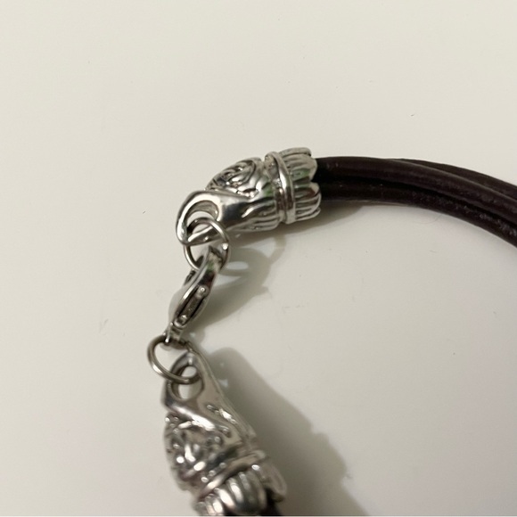 Gothic Bracelet with Silver Skull Charm - Picture 5 of 15